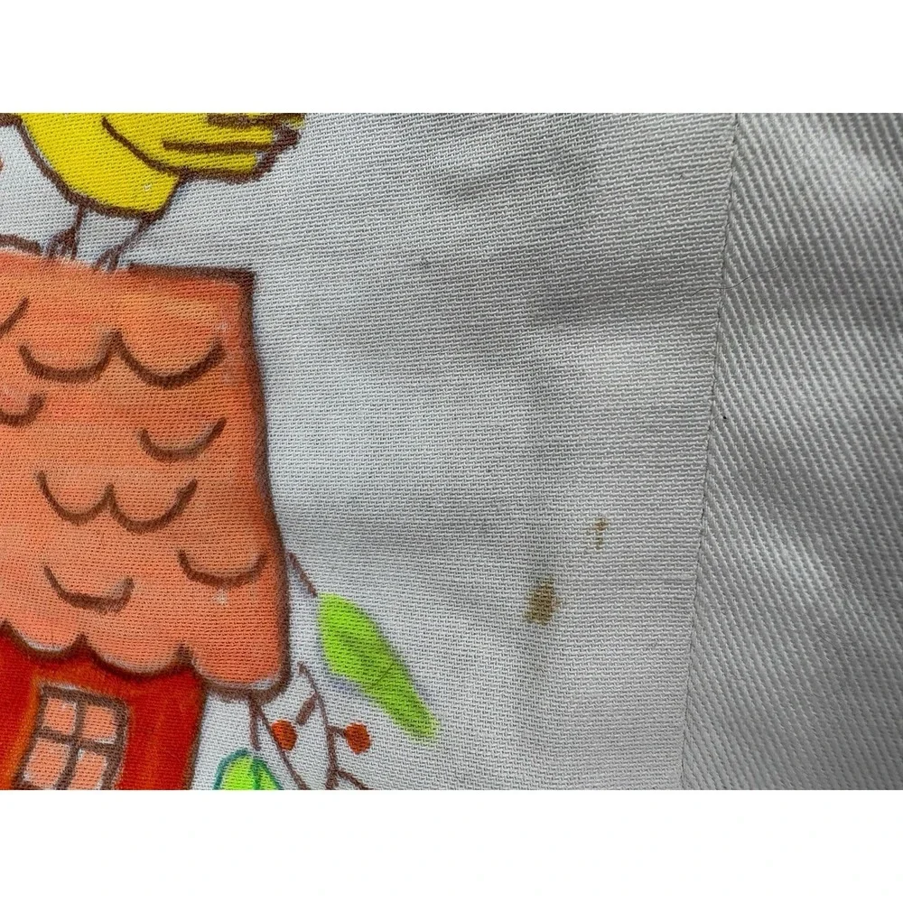 VTG Handmade Baby Quilt Hand Embroidery Farm Animals And Birds 30